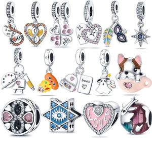 925 silver fit pandora charms beads fit women charm Heart -shaped Lucky Symbol Suspension Simple