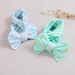 Hårtillbehör 10st/Lot Baby Bows pannband Girls Jacquard Head Wrap Nylon Spädbarn Soft Turban Braid Toddler Floral Printing