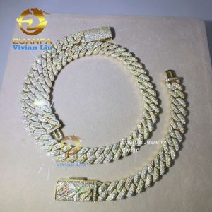 brand fashion woman Hip Hop Vvs Moissanite 925 Sterling Silver Fashion Jewelry Custom Diamond Cuban Link Chain