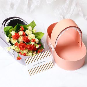 Present Wrap Cradle Flower Bouquet Box Bag Packaging Paper Basket Party Birthday Mariage Cajas Para Flores Por Mayoreo Boxes For Wedding