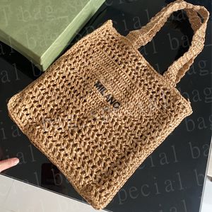 Higt Quality Tote Bag Designer Totes Женские сумочка пляж соломенная дорожка для плеч дизайнер Rafia Grass Woven Brand The Totes