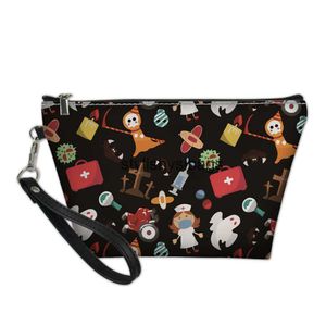 Totes New Halloween Storage Bag Women's Flat Makeup Bag Printed Pumpkin Pattern Wallet Custom18stylishyslbags