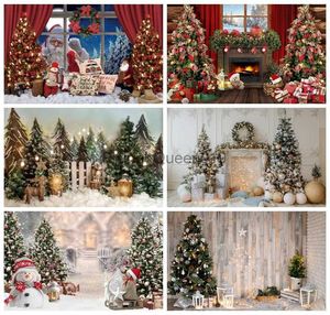 Background Material Christmas Tree Party Backdrop Fireplace Window Winter Sock Gifts Family Portrait Photography Background Decor For Photo Studio YQ231003