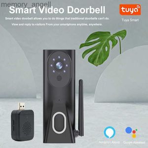 Dzwonki do drzwi Tuya Smart Home Video Door Bell Wi -Fi Outdoor Bezprzewodowe drzwi Bell Wodoodporny akumulator i kamera telefoniczna Alexa YQ2301003