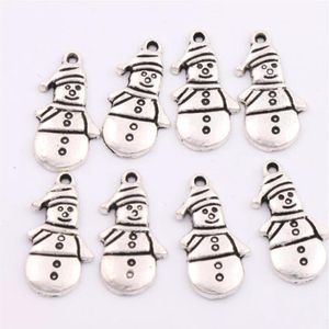 Prezenty świąteczne Snowman Winter Charm Beads 200pcs Lot 12 4x25 mm Zabytkowe srebrne wisiorty mody biżuterii DIY L772245S