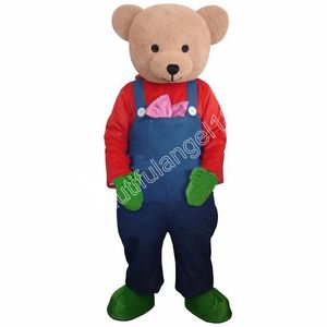 Costumi mascotte orso carino per adulti di Halloween Simulazione Personaggio a tema cartone animato di alta qualità Costume da carnevale unisex per adulti Vestito da festa di Natale