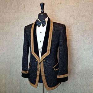 Ternos masculinos de luxo cristal jacquard padrinhos noivo smoking xale lapela homem casamento blazer conjunto trajes elegante para hombres