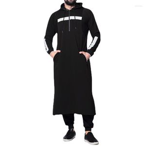 Roupas étnicas Homens Muçulmanos Jubba Thobe Árabe Islâmico Arábia Saudita Robe Abaya Dubai Blusa Solta Turki Kaftan Moletom Abayas S-5XL