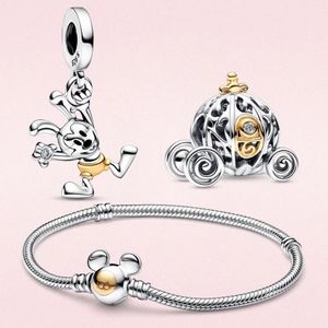 925 Gümüş Takma Boncuklar Pandora Charm Kolye Orijinal Klasik için Uygun