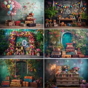 Background Material Photography Backdrop Flower Wall Book Desk Back to School Student Graduation Party Banner Photocall Background Photo Studio YQ231003