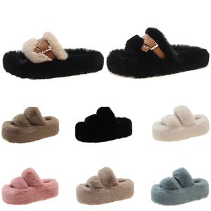 Fur Slipper Booties Designer Slipper Plush Slipper Brown black white Women Fur Shoes Suede Comfortable Fall Winter boots eur 35-40