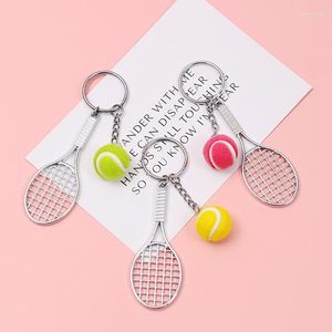 Keychains 2023 Creative Tennis Ball Imitation Sports Game Cute Keychain For Women Key Chains Ring Car Bag Pendent Accessories D419
