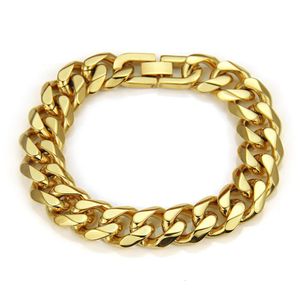 Stainless Steel Hip Hop Gold Silver Plated Charm Bracelets Link Chains Mens Punk Bangle Party Jewelry263x