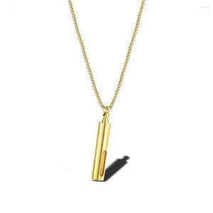 Pendant Necklaces Stainless Steel Minimalist Sleek Cylindrical Modern Geometric Grey Necklace Opens Cremation Souvenirs Jewelry