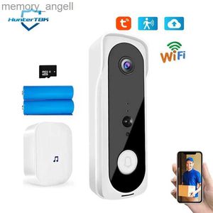 Doorbells Tuya Smart WiFi Video Doorbell Camera Wireless Door bell Intercom PIR Security Camera APP Remote Monitoring YQ2301003