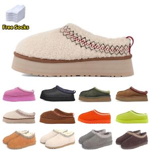 Tazz Women Boots Tasman Slippers Chestnut Fur Sheepes Sheegkin Gules Woman Men Ultra Mini Platfor