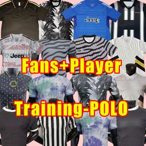 Fãs jogador versão 23 24 camisas de futebol POGBA VLAHOVIC CHIESA top 2023 2024 conjunto de camisa de futebol DI MARIA LOCATELLI MORATA DE LIGT JuVeNTus KEAN treinamento POLO