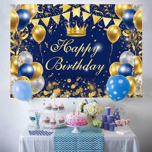 Bakgrundsmaterial Guldglitter Happy Birthday Party Backdrop för foto Svart Happy Birthday Adult Theme Party Decoration Supplies Diy Bakgrund YQ231004