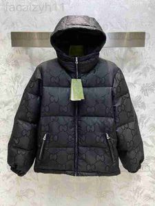 Homens Down Parkas Designer Womans Designer Jaqueta Outono e Inverno G Mens Womens Puffer Casacos Casaco Dupla Impressão Lapela Com Capuz Zíper Casual Parka