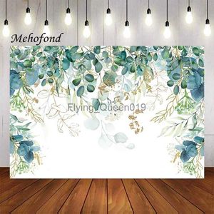 Background Material Mehofond Photography Background Spring Gold Green Eucalyptus Leaves Boy Birthday Party Baby Shower Decor Backdrop Photo Studio YQ231003