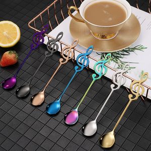 Musical Note Tea Spoons Stainless Steel Note Spoons Creative Ice Cream Dessert Coffee Tea Spoon Tableware Wedding Gifts Q610