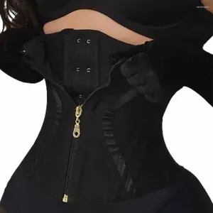 Women's Shapers Double Compression Corset With Bone Adjustable Hook-eyes And Zipper Women Shapewear Flat Belly Waist Trainer Fajas