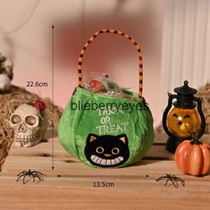 Totes Halloween Süßigkeiten Tasche Dekoration tragbare Kürbis Tasche Kinder Süßigkeiten Szene Dekoration Geschenk Tasche Stoff Tasche01blieberryeyes