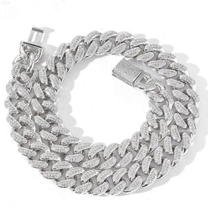 Marca de moda mulher bes jóias finas 15mm 925 prata esterlina com gra moissanite diamante miami cubana meio-fio link colar de corrente masculina