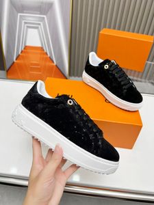 Time out sneakers kvinnor skor äkta läder designer casual skor präglade läder sko mode kvinnor sneakers plattform tränare gummi yttersula storlek 35-46