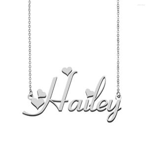 Anhänger Halsketten Hailey Namen Halskette Personalisierte Edelstahl Frauen Halsband Vergoldet Alphabet Buchstaben Schmuck Freunde Geschenk