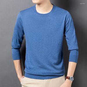 Maglioni da uomo Maglieria in lana di seta Autunno Casual O-Collo Manica lunga Maglione maschile Pullover Abiti da pecora