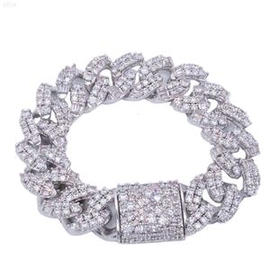 Marca de moda feminina jóias hip hop correntes de ligação cubana vvs moissanite 925 vgems prata esterlina 24mm gelado do fabricante do vietnã