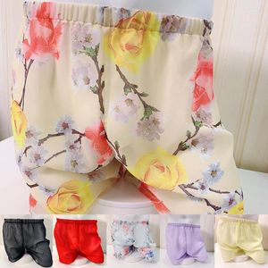 Cuecas sexy doce homens transparentes impressão floral boyshort sedoso solto boxer briefs bolsa roupa interior masculino shorts troncos