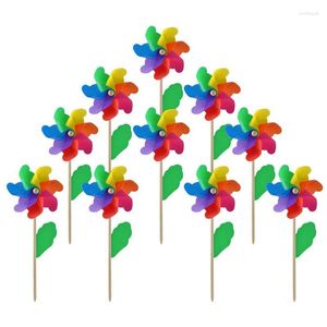 Sacchetti per gioielli 10 pezzi girandole in bastoncini di legno set fai da te per feste di mulini a vento per decorazioni per giardini da giardino giocattolo per bambini