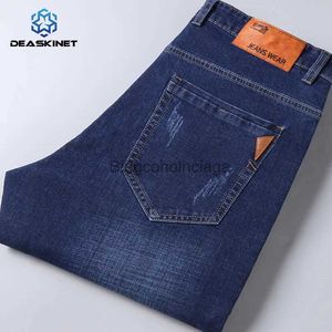 Men's Jeans Men's Autumn Large Size Business Casual Jeans Spring Fashion Loose Stretch Straight Pants High Quality Brand Jeans Trousers MenL231003