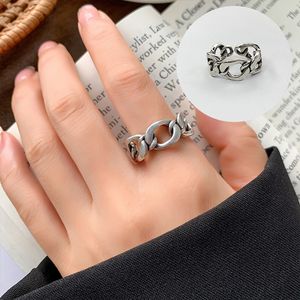 Personality exaggerated 925 silver designer rings for male and female hip -hop fashion neutral wind opening ring