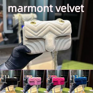 10A Marmont Velvet Роскошные дизайнерские сумки Сумки Высококачественная сумка на цепочке Сумки на плечо Модные кошельки через плечо Дизайнерская женская сумка Сумки Dhgate Кошелек для монет