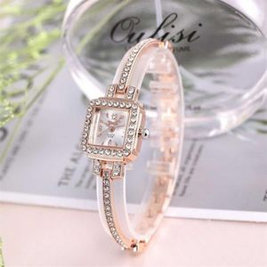 Top5 marka luksusowa bransoletka zegarek dla kobiet zegarki Rose Gold Watch Diamond Ladies Watch zegar Relogio feminino reloJ Mjer H1012235c