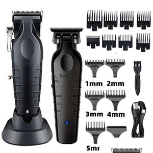 Electric Shavers Kemei 2296 Barber Cordless Hair Trimmer 0Mm Zero Gapped Carving Clipper Detailer Professional Finish Cutting Hine Dro Dh0Zf