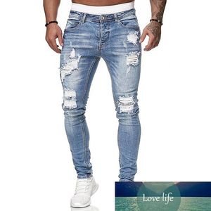 Neue Mode Streetwear Herren Jeans Zerstört Zerrissene Design Bleistift Knöchel Dünne Männer Voller Länge Loch Jeans276x