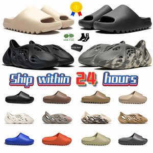 Designer tofflor för män kvinnor skjutreglage sandaler utomhus glid eva ben vit sandal onyx svart sand ren tofflor vermillion sommar strandskor