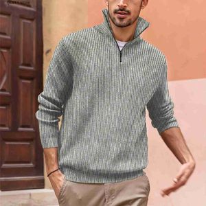 Men's Sweaters Men's Autumn Winter POLO Zipper High Collar Pullovers Sweater Male Knitted Jumpers Warm Long Sleeve T231003 T231003