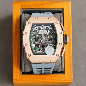 11-03 Montre De Luxe Automatikuhren 50x40mm Multifunktions-Quarzwerk Edelstahlgehäuse Kautschukarmband Luxusuhr 314W