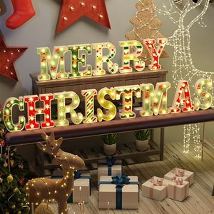 크리스마스 장식 -14 LED 편지 크리스마스 조명 크리스마스 장식을위한 메리 크리스마스 실내 가정 장식, 표면 UV 인쇄 s