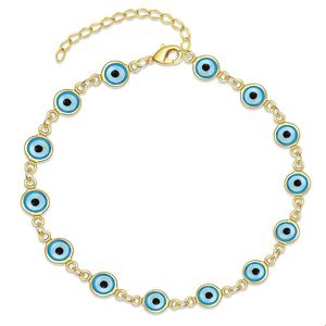 Charme pulseiras sorte mal azul olho pulseira ouro sier para mulheres vidro turquia ajustável homens jóias presentes entrega gota dhdyi