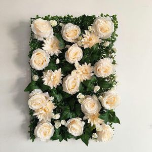 装飾的な花40x60cm人工花パネル誕生日装飾シルクローズウォールアジサイウェディングクリスマス装飾