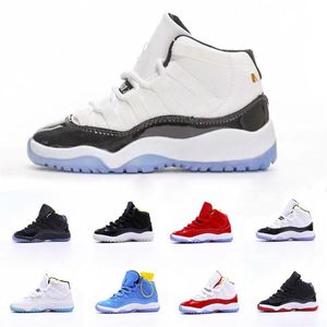 Детские кроссовки XI 11 Athletic Outdoor Shoes Defining Moments Cool Grey Cherry Bred Space Jam Win Like 97 Basketball Trainer Concord242L