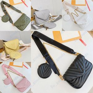 Designer New Wave 2 Piece Set Bag Women Crossbody Fashion Woman Bags Twin Set Mini Handväskor Kedjan Rundmynt 2st 2st Pures Axel Bag M3VK#