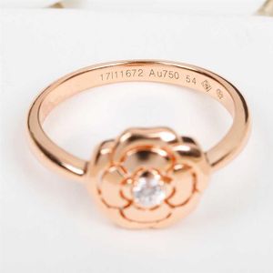 TOP c Pure 925 Srebrna biżuteria dla kobiet Camellia Rose Rings Diamond Wedding Biżuter