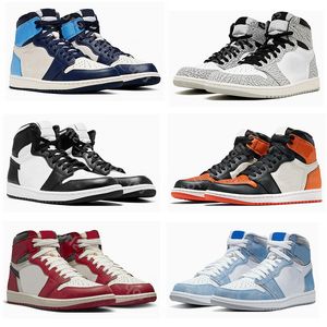 Scarpe da basket 2023 con scatola Magazzino locale jumpman 1 scarpa alta Spider-Verse blu royal punta UNC 1 1s bassa Skyline Olive Mocha scarpe da ginnastica da uomo scarpe da esterno